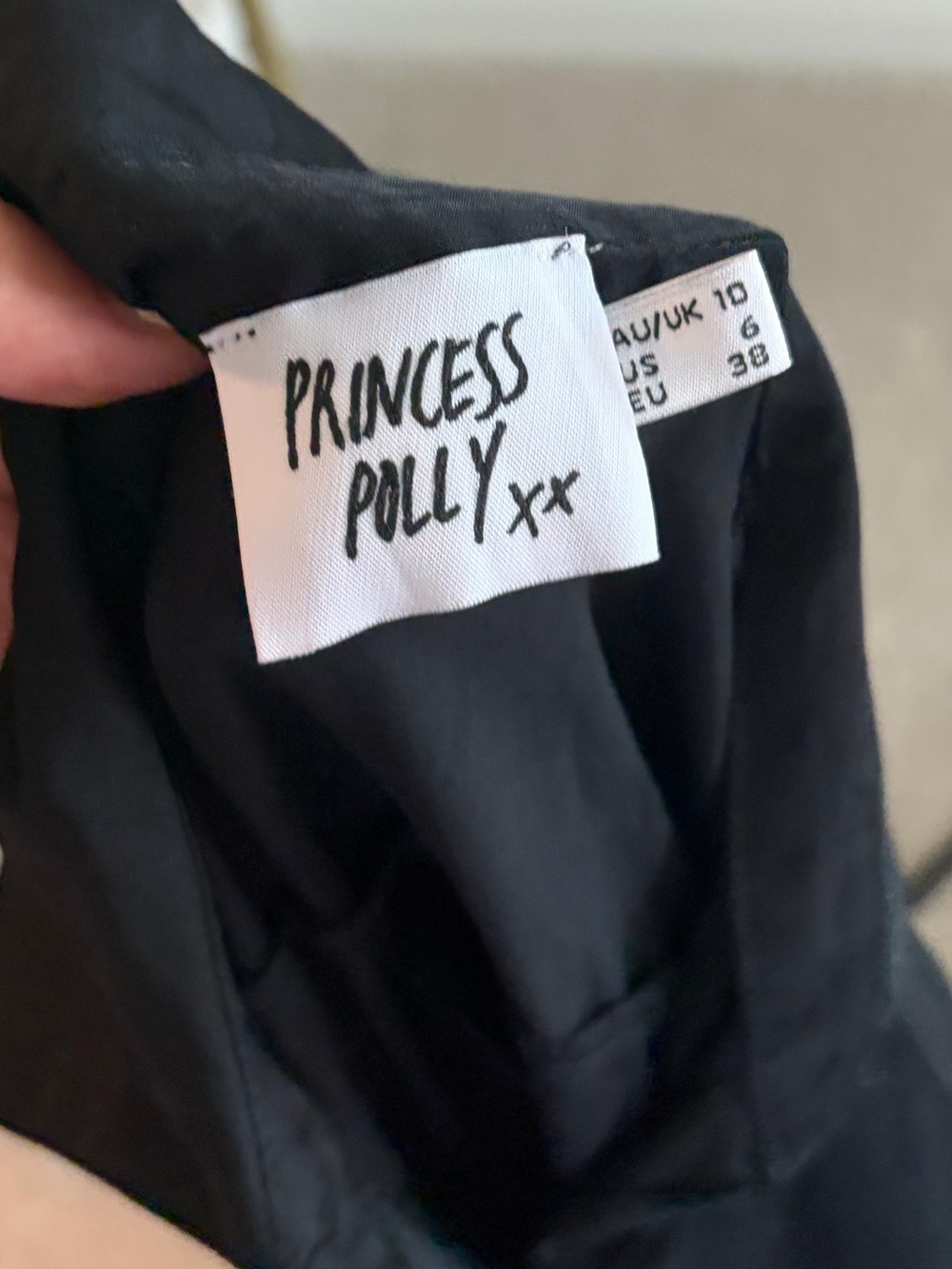 Princess Polly Black Mini Dress long sleeves with Tie Waist - Picture 3 of 3